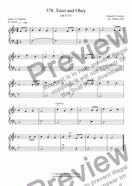 page one of Trust and Obey - Really Easy Piano 378