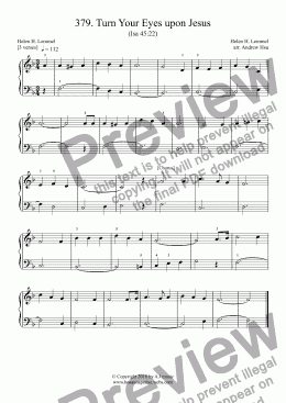 page one of Turn Your Eyes upon Jesus - Really Easy Piano 379