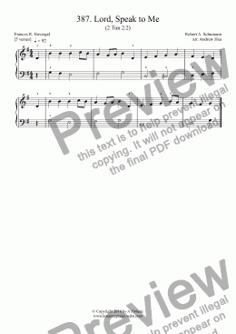page one of Lord, Speak to Me - Really Easy Piano 387