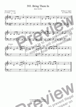 page one of Bring Them In - Really Easy Piano 393