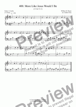 page one of More Like Jesus Would I Be - Really Easy Piano 400