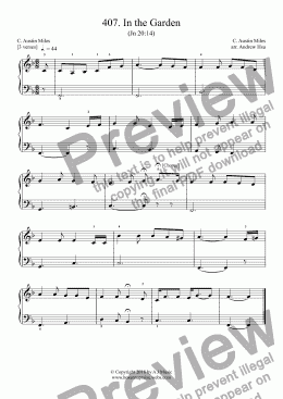 page one of In the Garden - Really Easy Piano 407