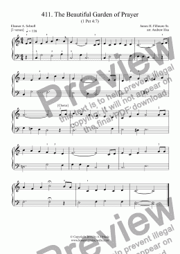 page one of The Beautiful Garden of Prayer - Really Easy Piano 411