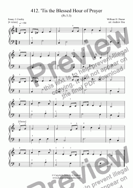 page one of 'Tis the Blessed Hour of Prayer - Really Easy Piano 412