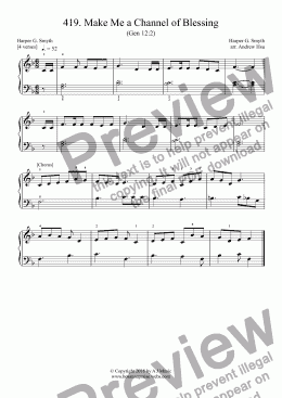 page one of Make Me a Channel of Blessing - Really Easy Piano 419