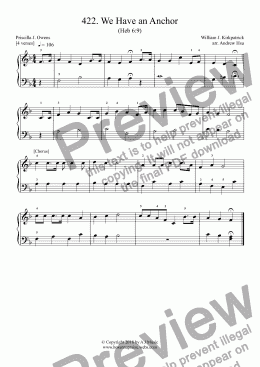 page one of We Have an Anchor - Really Easy Piano 422