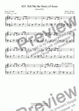 page one of Tell Me the Story of Jesus - Really Easy Piano 423
