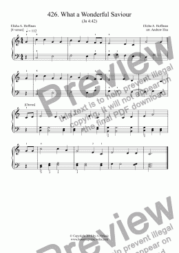 page one of What a Wonderful Saviour - Really Easy Piano 426