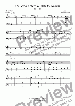 page one of We've a Story to Tell to the Nations - Really Easy Piano 427