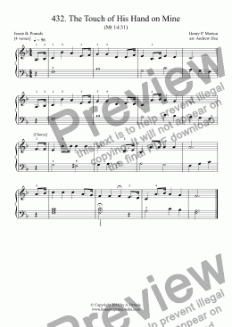 page one of The Touch of His Hand on Mine - Really Easy Piano 432