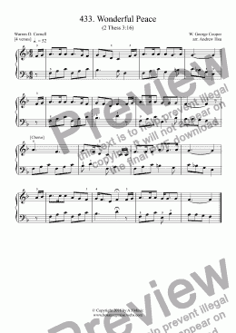 page one of Wonderful Peace - Really Easy Piano 433