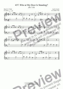 page one of Who at My Door Is Standing? - Really Easy Piano 437