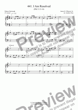 page one of I Am Resolved - Really Easy Piano 441