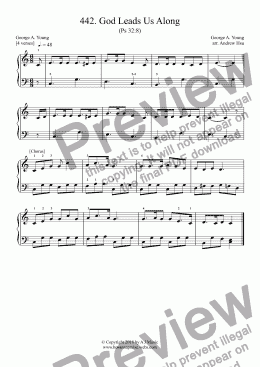 page one of God Leads Us Along - Really Easy Piano 443
