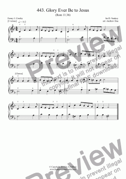 page one of Glory Ever Be to Jesus - Really Easy Piano 443