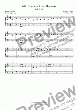page one of Hosanna, Loud Hosanna - Really Easy Piano 447