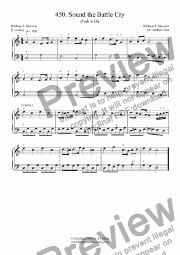 page one of Sound the Battle Cry - Really Easy Piano 450