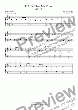 page one of Be Thou My Vision - Really Easy Piano 452