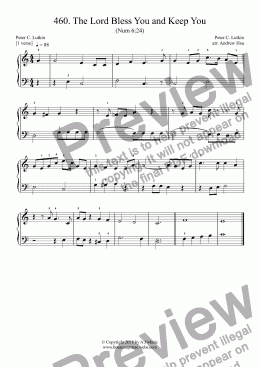 page one of The Lord Bless You and Keep You - Really Easy Piano 460