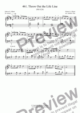 page one of Throw Out the Life Line - Really Easy Piano 461