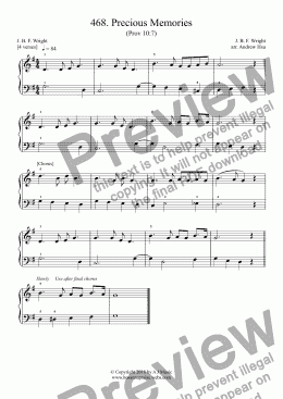 page one of Precious Memories - Really Easy Piano 468