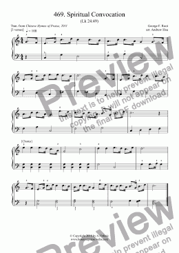 page one of Spiritual Convocation - Really Easy Piano 469