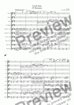 page one of Dvorak: Czech Suite  IV. Romanze - wind dectet