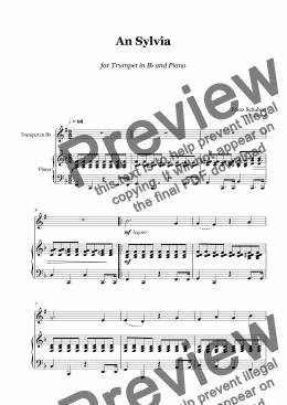 page one of Schubert - An Sylvia - trumpet & piano
