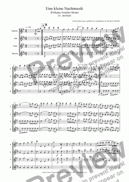 page one of Mozart - Eine kleine Nachtmusik - 4th Mvt (Sax Quartet)