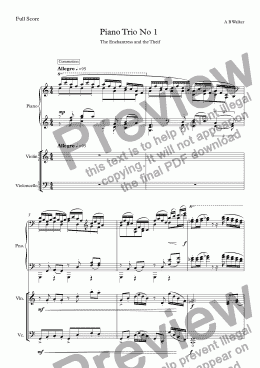 page one of Piano Trio No 1