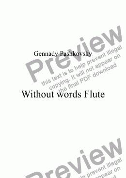 page one of Without words Flute