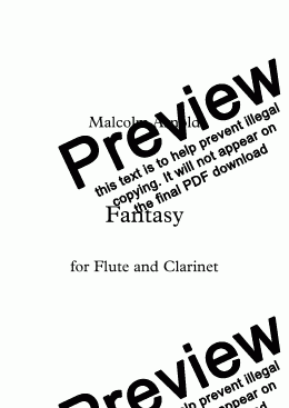page one of Fantasy for Flute and Clarinet