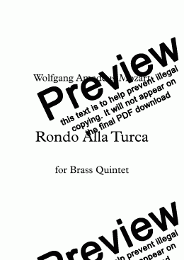 page one of Rondo Alla Turca