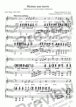 page one of Hymne aux morts (Beethoven / Victor Hugo)