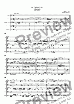 page one of Parry: An English Suite  I. Prelude - wind quintet