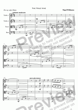 page one of The True Vine for Viol Consort