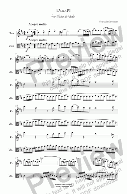 page one of Duo #I for Flute & Viola in D Major