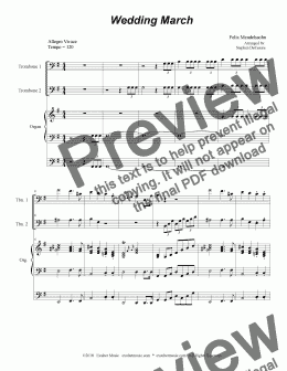 page one of Wedding March (Trombone Duet)