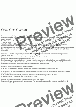 page one of Great Glen Overture