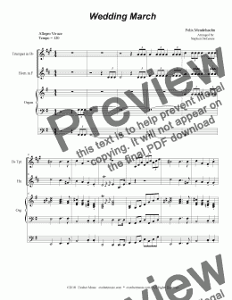 page one of Wedding March (Duet for Bb-Trumpet and French Horn)