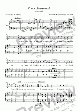 page one of O ma charmante (A. Dargomyzhsky / Victor Hugo) version 2