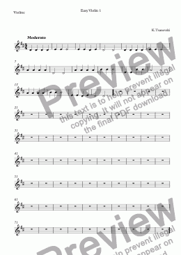 page one of Easy Violin 1