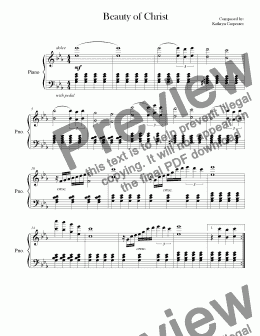 page one of "Beauty of Christ" (Piano Solo)