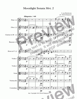 page one of Moonlight Sonata Mvt. 2