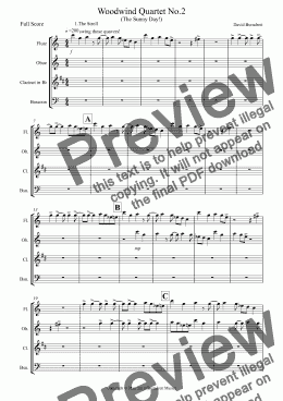 page one of Woodwind Quartet No.2 Op.6 (The Sunny Day!) Movement 1
