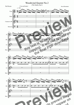 page one of Woodwind Quartet No.2 Op.6 (The Sunny Day!) Movement 2