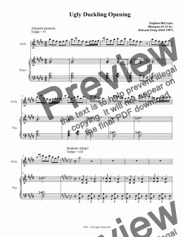 page one of Feo (The Ugly Duckling Musical) (Piano/Vocal Score)