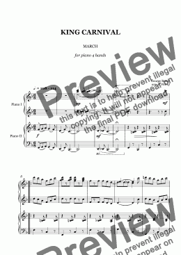 page one of George Rosey - King Carnival March - piano 4 hands