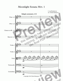 page one of Moonlight Sonata Mvt. 1