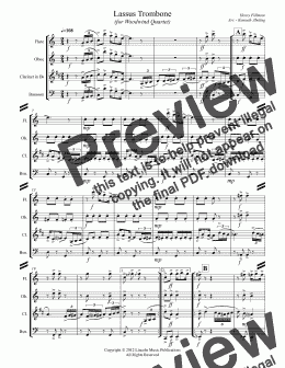 page one of Lassus Trombone (for Woodwind Quartet)
